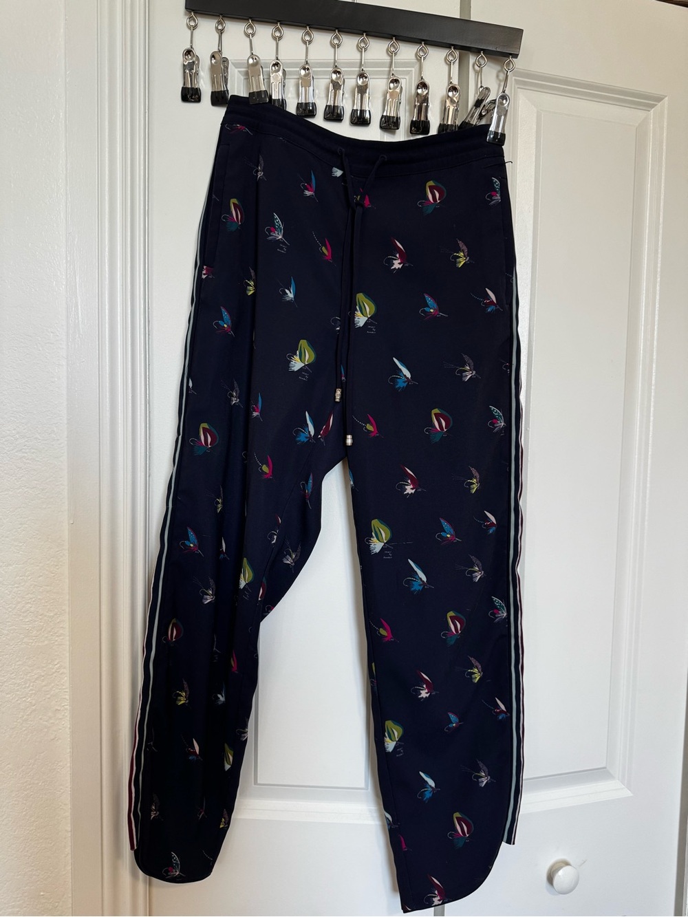 Ted Baker London Navy Sweatpants with Multicolor Butterfly Motif